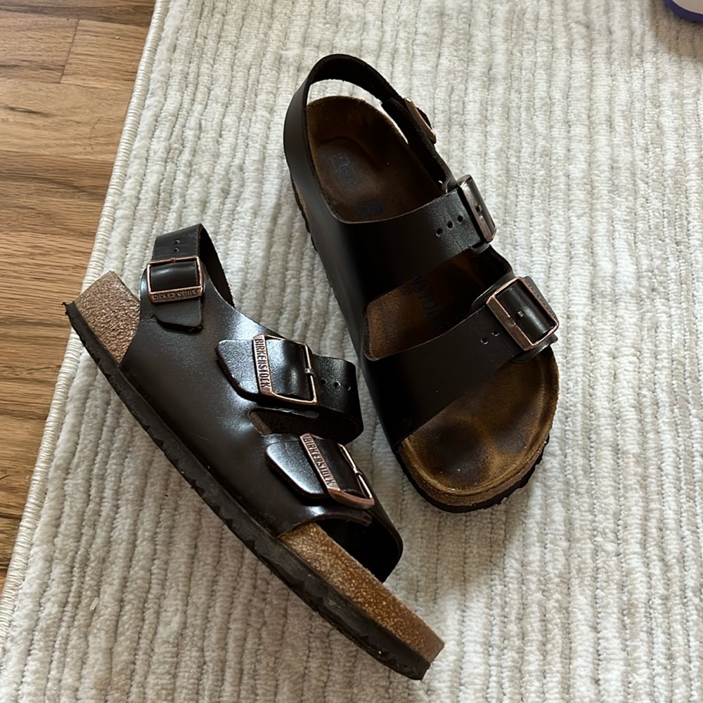Birkenstock Milano Sandals in Oiled Leather - Size EU 38 / US 7-7.5 - GUC